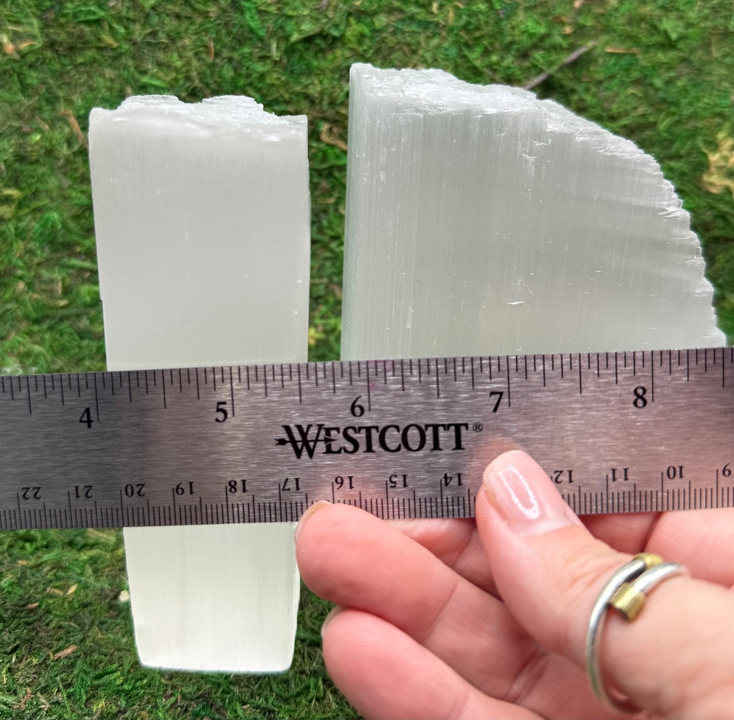 Selenite - book end set