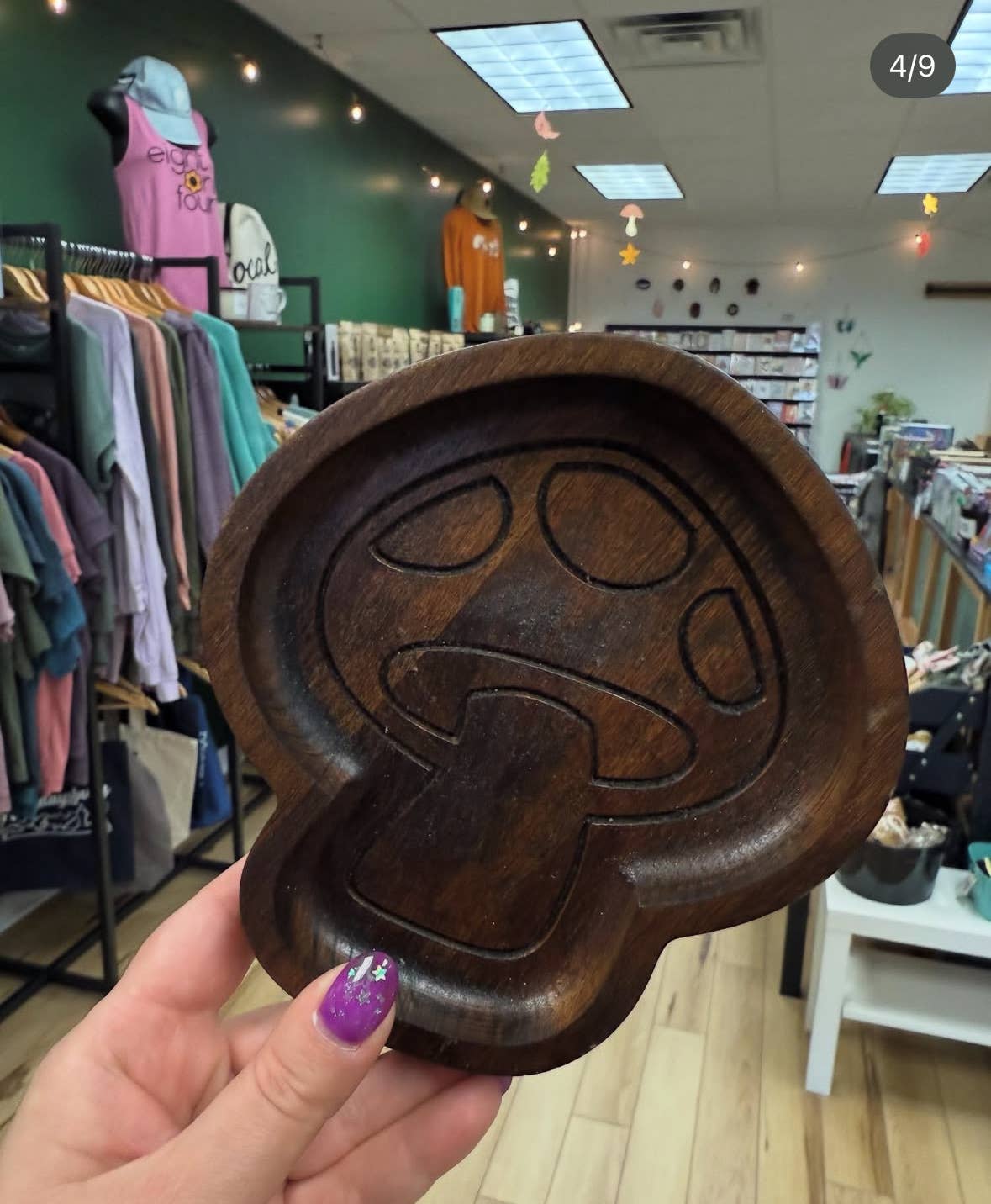 Jewelry Dish, Mushroom Tray, Wooden Catchall, Whimsy Decor