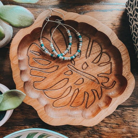 Boho Decor, Monstera Tray, Wooden Catchall, Plant Lover Gift