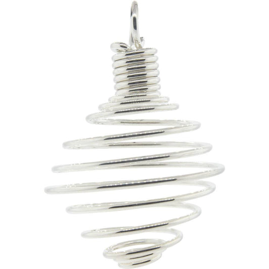 Large Tumbled Stone Cage Silver Plated