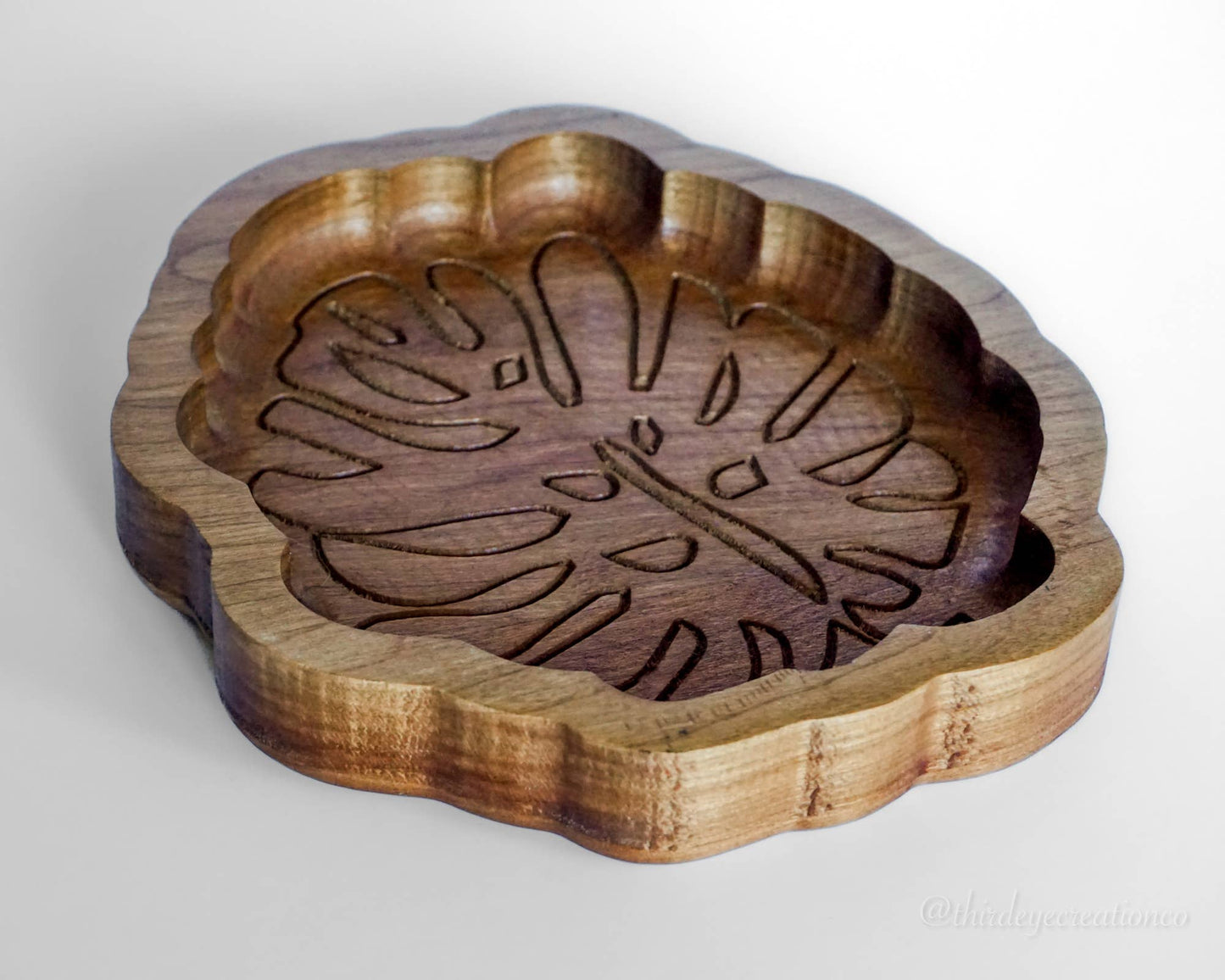 Boho Decor, Monstera Tray, Wooden Catchall, Plant Lover Gift